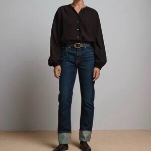 NWOT American Eagle Vintage Straight Dark Wash Jeans with Rolled Cuff